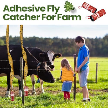 Qualirey 160 Pack Fly Strips Sticky Hanging Indoor Outdoor,Red - color: Red