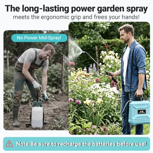 Battery Powered Sprayer 2 Gallon Powerful Electric Weed Sprayer Pump Garden - color: Blue