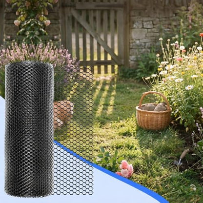 16 INx50 FT Plastic Chicken Wire Mesh Poultry Netting Garden Fence Black