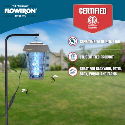 Flowtron Bug Zapper, 1.5 Acre Outdoor, Two 40W UV Bulb, 5600V Zap, Grey - color: Gray