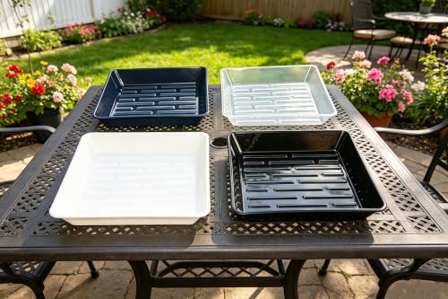 6 Pack 6 Inch Square Plant Saucer Heavy Duty, Plastic Drip Tray for Windowsill & Flower Pots, Clear - color: Clear, size: 6" - 6 Pack