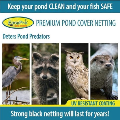 EasyPro NR101F Premium 3/8-Inch Fine Mesh Pond Cover Netting, 10' x 100' - size: 10' x 100', style: 3/8" Fine Mesh