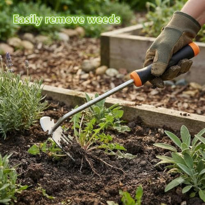 Weed Removal Tool, New Garden Weeding Tools Manganese Steel Hand Weeder Tool with Handle, 5 Teethes Dual Purpose Manual Weeders Tool Weed Tool for Garden (Rubber Handle) - style: Rubber Handle