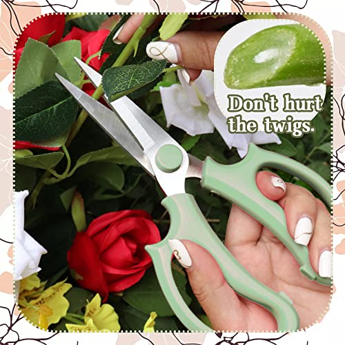 3Pcs Garden Flower Scissor,Floral Scissors Pruning Shears,Stainless Steel Flowers Scissors with Comfortable Grip Handles,Premium Garden Clippers for Flower Arrangement,Gardening Tool - style: Green