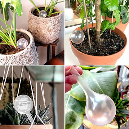 14 Pcs Plant Clear Watering Bulbs,Plastic Automatic Self-Watering Globes,Garden Water Device Watering Bulbs for Plant Flower Indoor Outdoor - size: 7 Large+7 Small