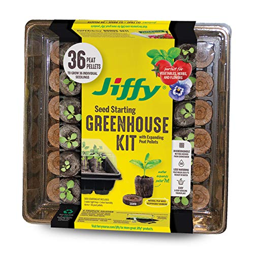 Jiffy Seed Starting Tray Kit, 36 Cell 36mm Peat Pellets - style: 1 Greenhouse Kit
