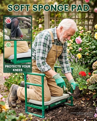 Saker 2026 Upgraded Garden Kneeler and Seat with 500LB Frame & Soft Pad - size: Luxury version