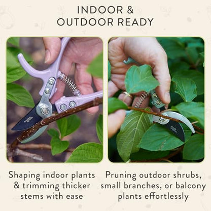 Modern Sprout Bypass Hand Pruners - Scissors - Gardening Tools - Chartreuse - color: Chartreuse