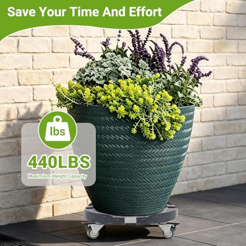 Nefish Trash can Dolly, 15-19 Inch Adjustable Trash Can Wheels, Heavy Duty Drum Dollies 440lbs Keg Dollys Garbage can Wheels, Multi Functional Plant Rollers with Wheels - color: Gray, size: 2IN（1pack）