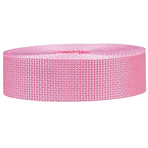 Strapworks Lightweight Polypropylene Webbing - Poly Strapping for Outdoor DIY Gear Repair, Pet Collars, Crafts – 1.5 Inch by 10, 25, or 50 Yards, Over 20 Colors - color: Pink, size: 1.5" x 10 yard
