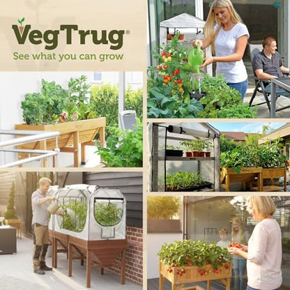 VegTrug Self Watering Kit for Wall Hugger Medium 1.8m Planter, Black - Reservoir System with Water Level Indicator, Prevents Overwatering, Easy Fill Tube & Funnel, Durable Plastic Construction - size: Medium 1.8m