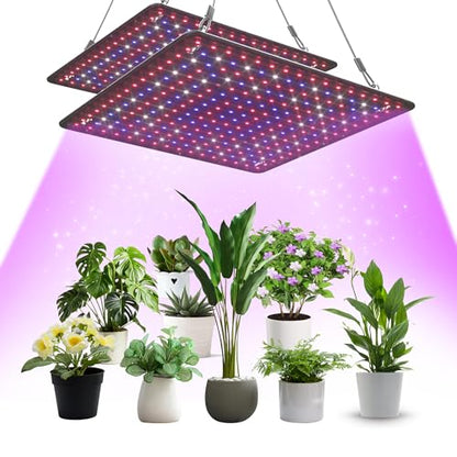 2 Pack LED Grow Light Panel Full Spectrum Lamp for Indoor Plants - color: Full Spectrum