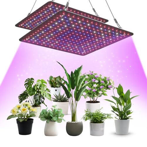 2 Pack LED Grow Light Panel Full Spectrum Lamp for Indoor Plants - color: Full Spectrum