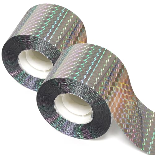 Ruolan Bird Scare Tape Ribbon(700FT) Reflective Tape Keep Birds Away Outdoor,Double Side Bird Flash Tape, Scare Geese, Pigeon, Duck, Woodpecker - size: 700FT