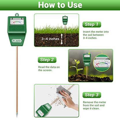 Dr.meter Soil Moisture Meter for Plants, Plant Water Gauge Test Kit - color: Green