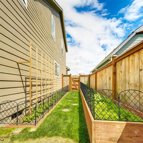 PINPON 19Pack 20ft Garden Fence 24in High Rustproof Metal Barrier Yard - size: 20ft-19pack