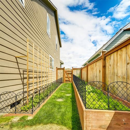 PINPON 19Pack 20ft Garden Fence 24in High Rustproof Metal Barrier Yard - size: 20ft-19pack