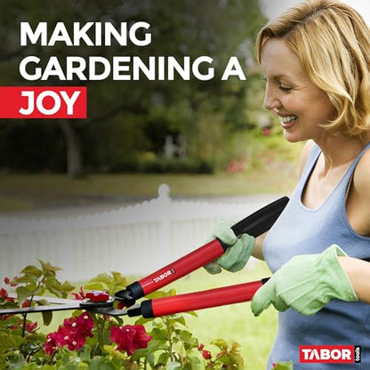 TABOR TOOLS B620A Hedge Shears with Wavy Blade for Trimming Borders, Boxwood, and Bushes, Manual Hedge Clippers with Comfort Grip Handles. - style: Classic