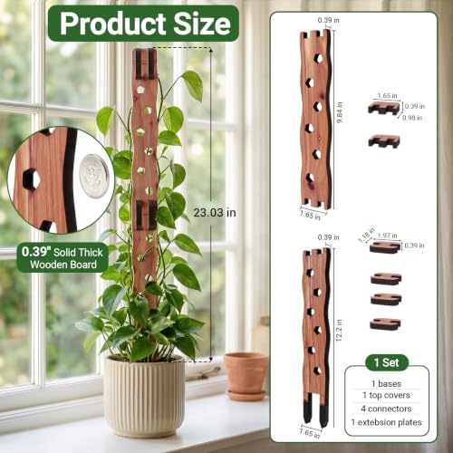 Wooden Extendable Plant Trellis for Potted Plants Indoor, 2 Sets - size: 2 Sets