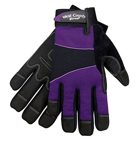 West County Women's Gloves -Work Gloves with Four-Way Spandex Backing - color: Iris, size: Small (Pack of 1)
