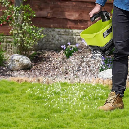 Cordless Grass Seed Spreader Compatible with Ryobi 18V Battery,Fertilizer Spreader Available Year-Round Handheld Spreader for Seed, Fertilizer, Salt, Ice Melt (Tool only)