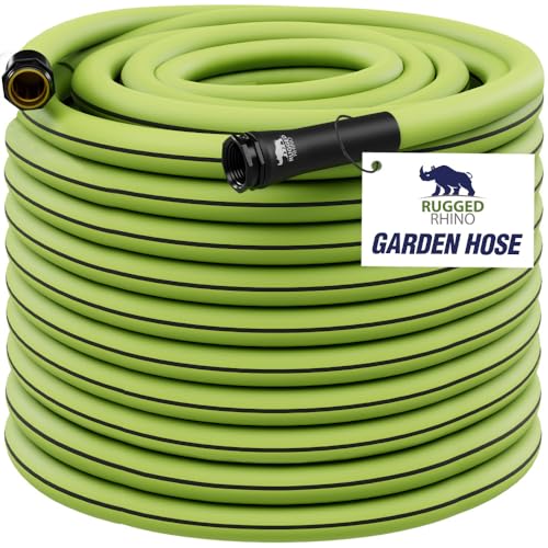 RUGGED RHINO Heavy Duty Garden Hose 25ft x 5/8in, Green and Black - color: Green/Black, size: 25 Feet