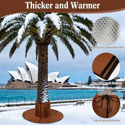 Palm Tree Root Protector, Winter Protection for Palm Trees Root, Tree Root Freeze Protectors with Ground Nails, Winter Tree Root Frost Covers for Outdoor Cold Weather Plants (1, Brown)