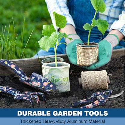 WORKPRO 5-Piece Aluminum Garden Tool Set, Heavy Duty - style: Blue insect with bag