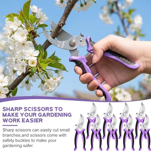 Lothee 9 Pcs Garden Pruning Shears Bulk, Gardening Shears&Scissors, Purple - color: Purple