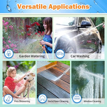AUTOMAN Full Size Garden Hose Nozzle 2 Pack, High Pressure Pistol Grip Water Nozzle Sprayer with Threaded Front, Adjustable Spray Water Flow for Washing Car, Cleaning Ground, Watering Plants - size: 2 Pack, style: Zinc Alloy+TPR