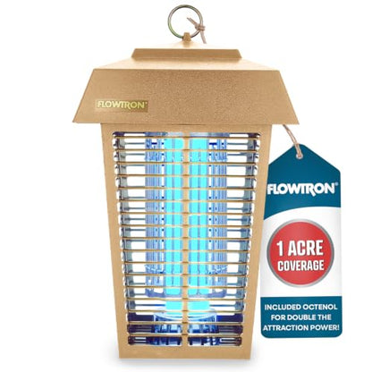 Flowtron Electric Bug Zapper, 1 Acre Outdoor, 40W UV, 5600V Zap, Tan - color: Barley Tan