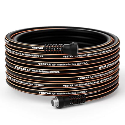Garden Hose 50 ft x 5/8",Heavy Duty Water Hose - color: Black, size: 50FT