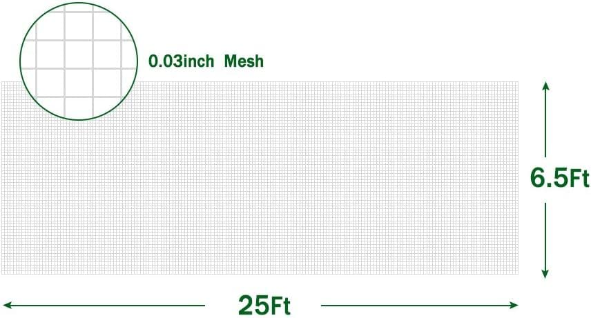 Agfabric Garden Netting 6.5ft x25ft Insect Pest Barrier Bird Netting for Garden Protection,Row Cover Mesh Netting for Vegetables Fruit Trees and Plants,Black - size: 6.5'x25'