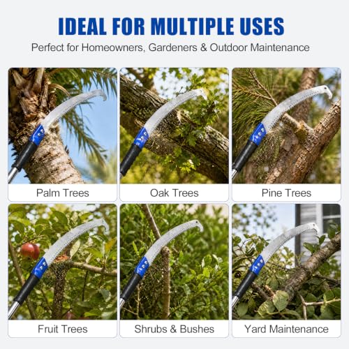 6.5-foot manual tall pruning saw, a 2-in-1 hand saw, lightweight and telescopic, equipped with sharp manganese steel blades and teeth, perfect for pruning palm trees, oak trees and garden branches. - size: 6.5FT