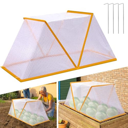 32" x 13" x 14" Garden Row Accelerator Plants Cover, Foldable Raised Garden Beds Vegetable Rows Plant Protector, Plant Net Cage Guard Greenhouse Cover for Protecting Vegetable Fruit from Animals - color: 1 Pc