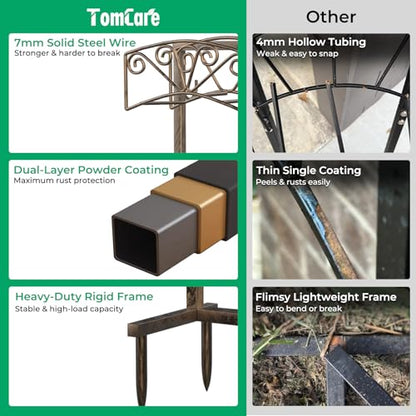 TomCare Garden Hose Holder, Heavy Duty Water Hose Hanger for 160FT Hose - color: Bronze, size: 15″ W
