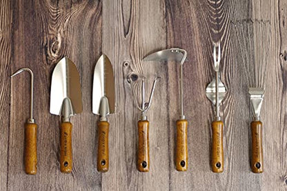 Weed Puller Heavy Duty Japanese Steel with Wood Handle, Hand Weeding Tool, Manual Weeder for Garden, Quick and Easy Weed Pull Tool, Made in Japan, Silver - color: Brown Weed Puller