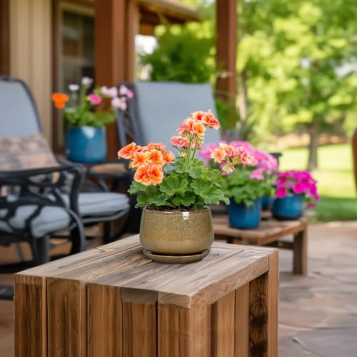 G EPGardening Ceramic Pots for Plants, 4 Inch, Speckled Brown - color: Speckled Brown, size: 4 Inch