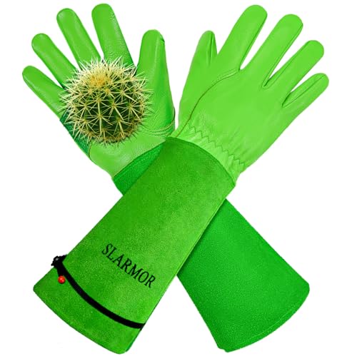 Gardening Gloves for Women Men, Long Thorn Proof Rose Pruning Glove - color: Emerald Green, size: X-Large (Pack of 1)