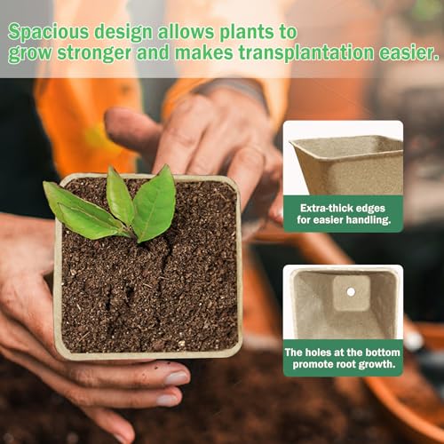Peat Pots, 70 Pack 3.15 Inch Seed Starter Pots for Seedlings - size: 70 Pcs