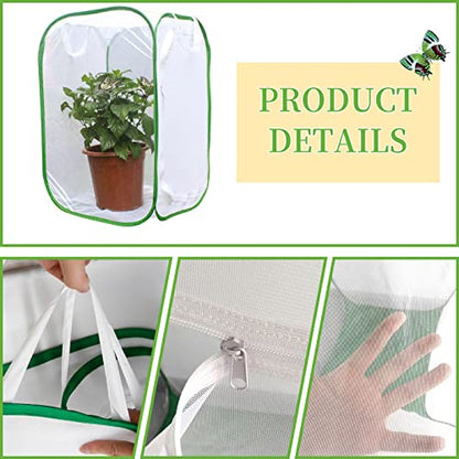 EATAKWARD 36" Mesh Plant Enclosure, Foldable Mesh Cage for Breeding, Grow Tent Plant Cover for Fruit, Vegetables, Pests, Bird and Pest Protection Guard for Flowers and Herbs Pop-Up Cage - size: 35.4'' X 23.6'' X 23.6''