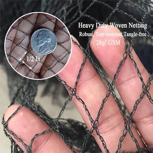 Bird Netting 15x15 Ft, 1/2 in Mesh Heavy Duty Garden Netting - size: 15×15 FT