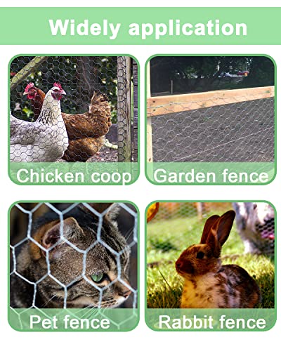 vensovo Garden Poultry Black Chicken Wire - 16.5 '' × 393 '' Chicken Wire for Crafts, Garden Fence Animal Barrier, 1 inch Mesh Poultry Netting Fence, Pet/Rabbit/Chicken Wire Fencing - size: 16.5 inch x 32.8 Ft