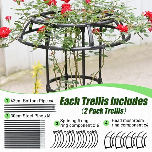 Quibbay 65 Inch Mushroom Top Garden Trellis for Climbing Plants, 1 Pack - style: 5 Floors-10*65IN