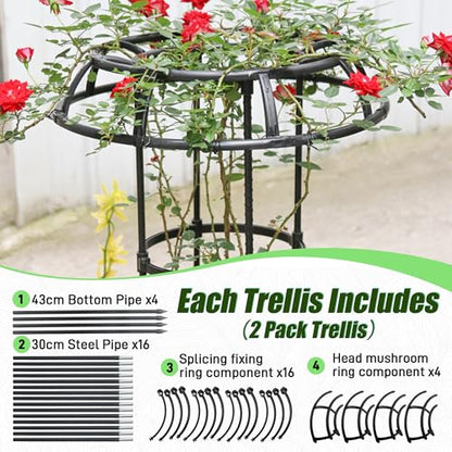Quibbay 65 Inch Mushroom Top Garden Trellis for Climbing Plants, 1 Pack - style: 5 Floors-10*65IN