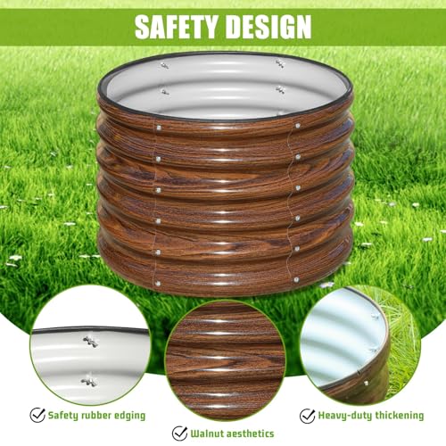 SnugNiture 2×2×1.5 FT 4 PCS Round Raised Garden Bed Outdoor,Brown - color: Brown, size: 2×2×1.5ft(4 Pack)