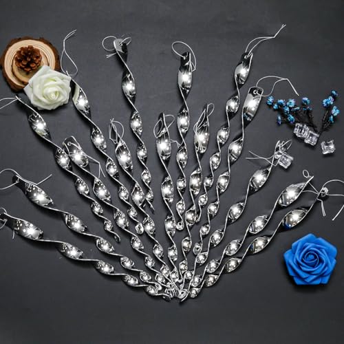 15Pcs 12inch Silver Spiral Bird Repellent Reflective Scare Rods - color: Silver