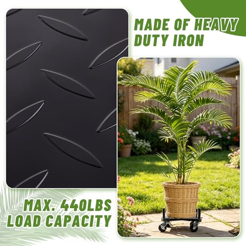 Plant Dolly with Wheels 15 to 24 Inch Adjustable Heavy Duty 440LBS Capacity