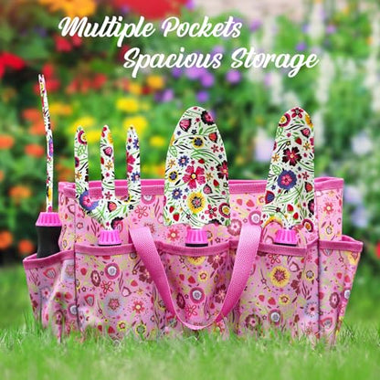 Housolution Gardening Tools Set, 10PCS Gardening Gifts for Women, Pink - color: Pink