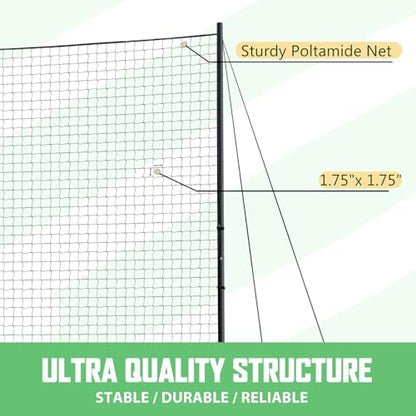 Ball Stop System - Soccer Backstop Net, Heavy Duty, High Impact, Practice Barrier - size: Movable - 1.75 inch Net, style: 10FT X 10FT